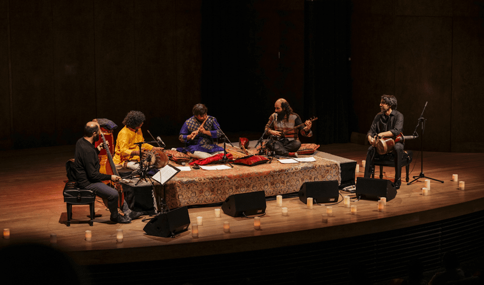Pierre-Yves Martel, Parupalli Phalgun, Kiya Tabassian, Shashank Subramanyam and Keyvan Chemirani on stage